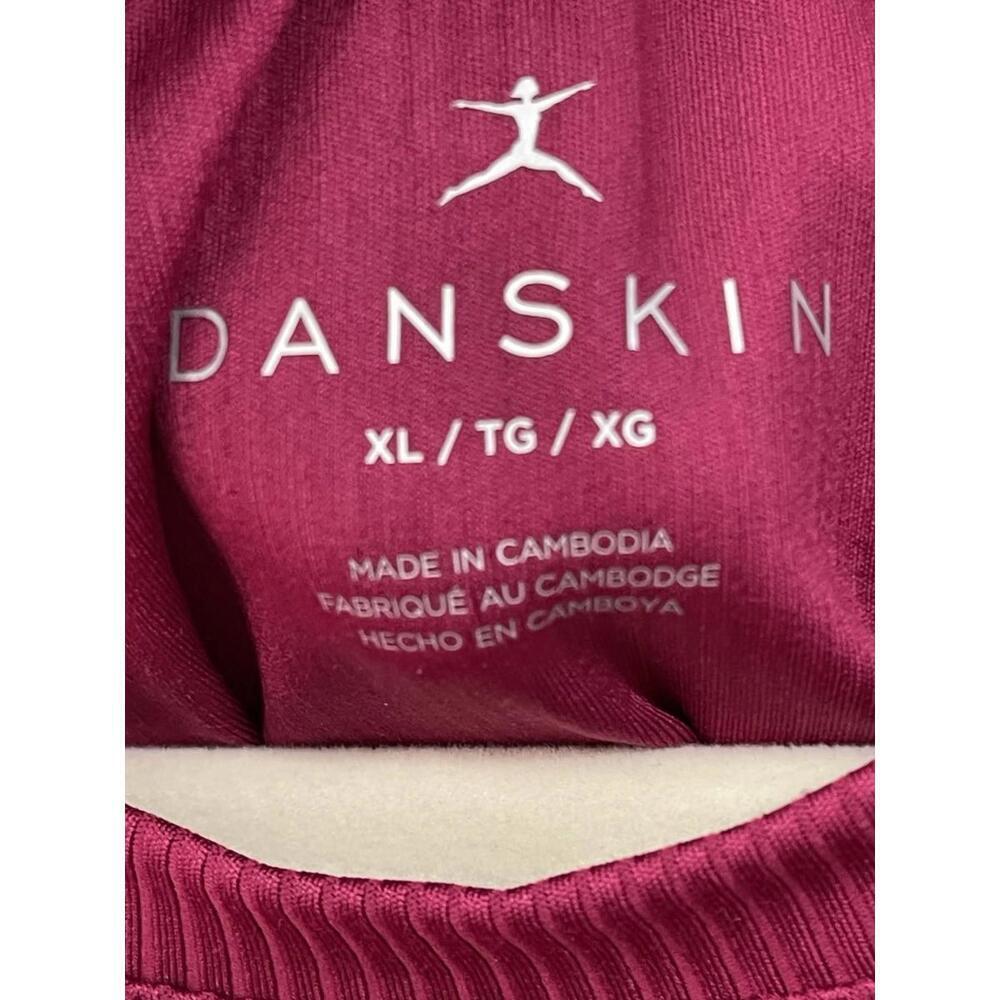 DANSKIN Crossover Rib Pullover Pomegranate Relaxed Stretch Moisture Control XL - Picture 6 of 8